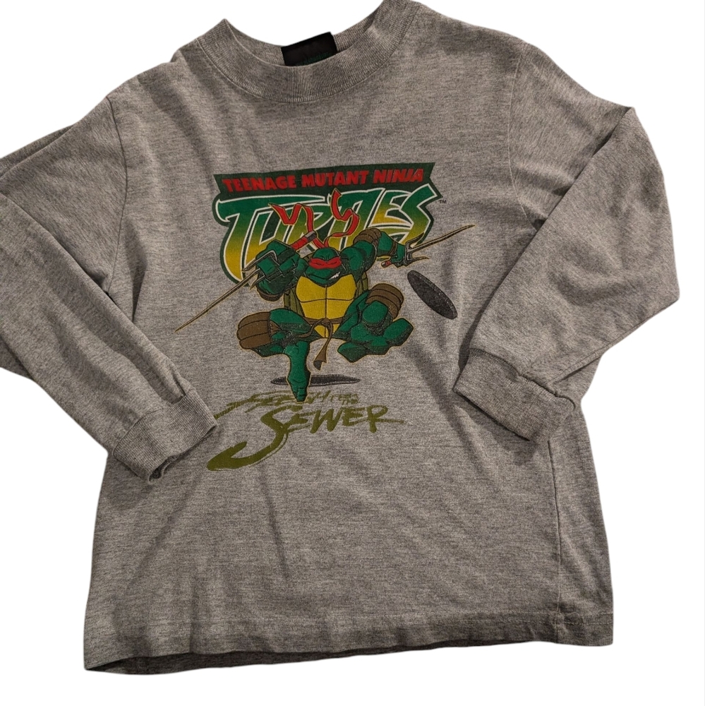 90s Vintage Teenage Mutant Ninja Turtles Gray Shirt‎ Youth 4/5